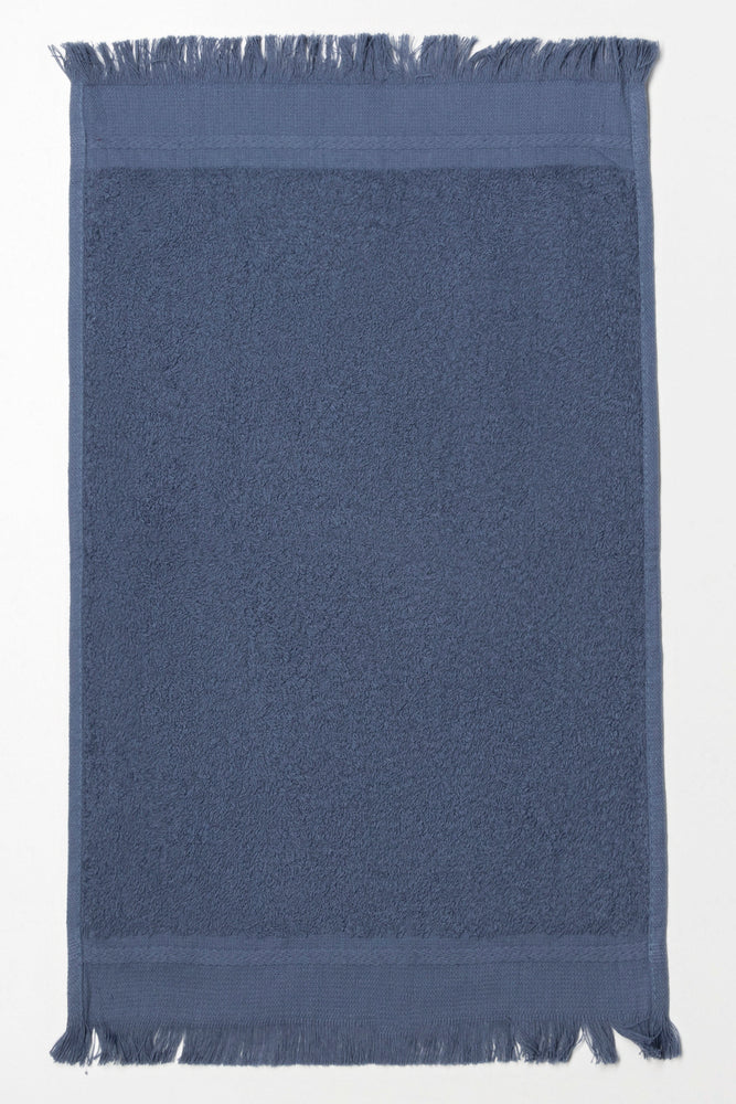 Fringed Guest Towel Blue