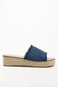 Wedge Mule Sandals Blue (1)