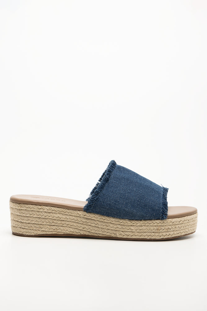 Wedge Mule Sandals Blue (1)