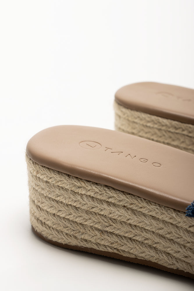 Wedge Mule Sandals Blue (3)