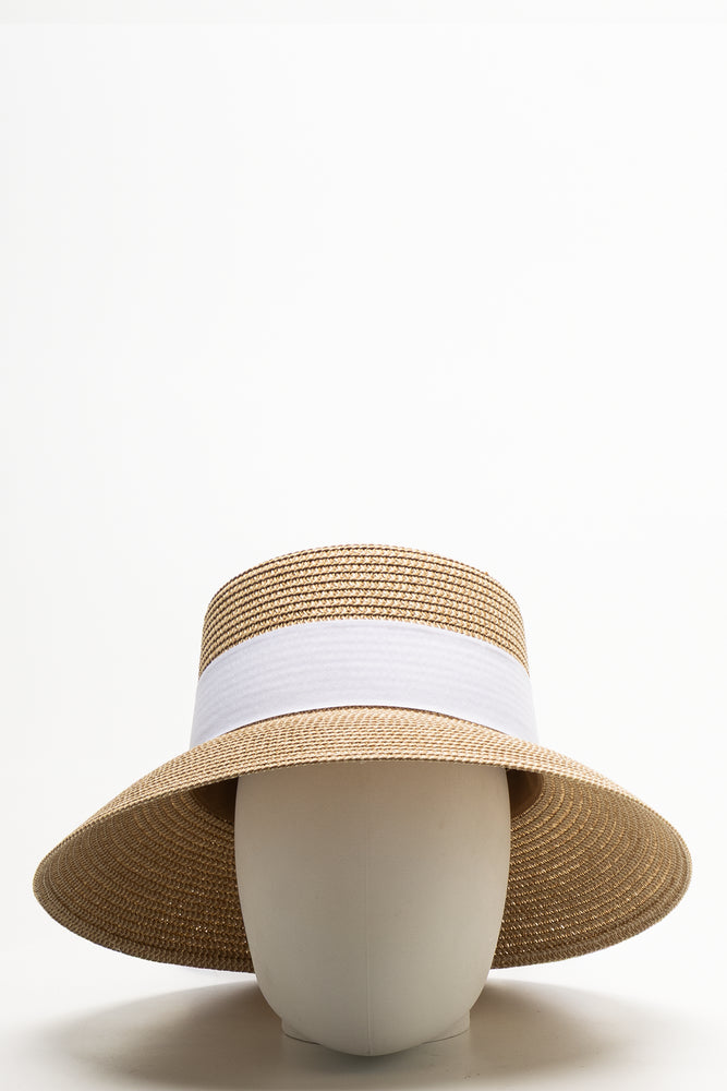 Narrow Brim Hat White And Natural