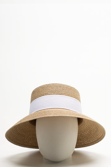 Narrow Brim Hat White And Natural
