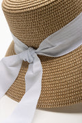 Narrow Brim Hat White And Natural (2)