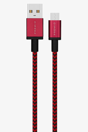 Premio Braided 1.8m USB Cable Red