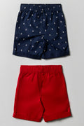 2 Pack Shorts Navy & Red (2)