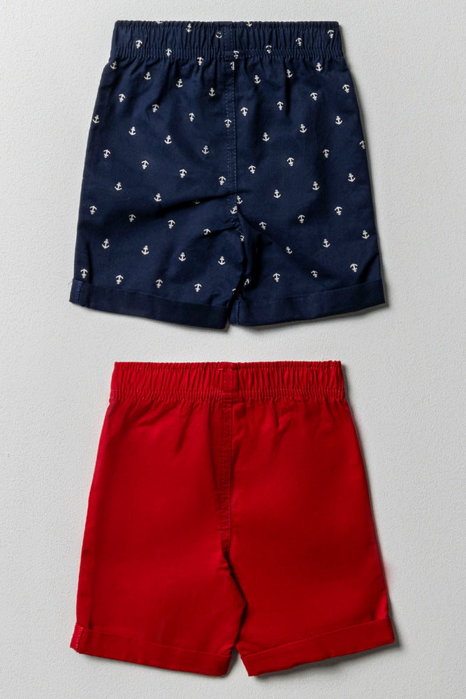 2 Pack Shorts Navy & Red (2)