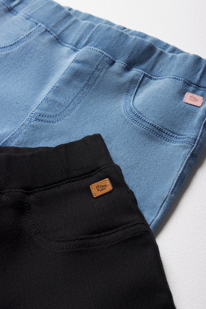 2 Pack Jeggings Black & Blue