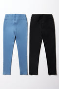 2 Pack Jeggings Black & Blue (2)