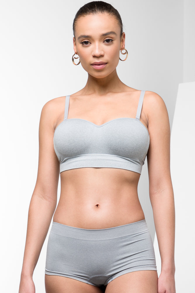 3 Pack Seam-Free Boyley Panties Black, Grey & White