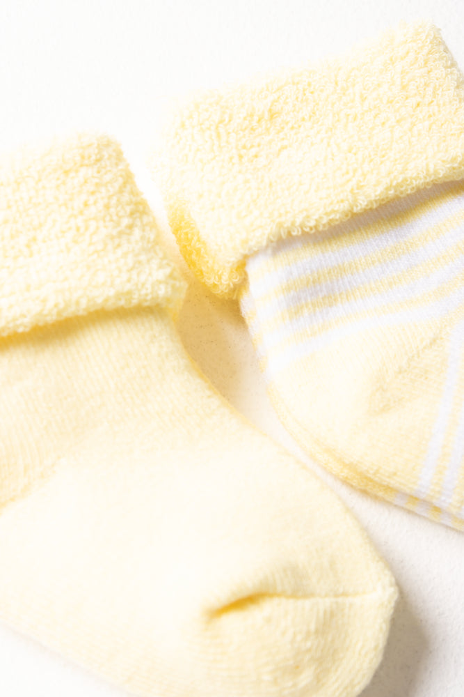 2 Pack Socks Yellow & White