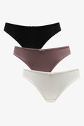 3 Pack Bikini Panties Black, Natural & Cream (4)