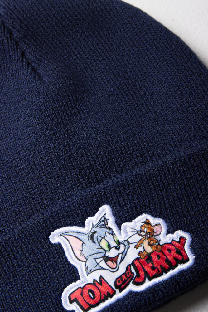 Tom & Jerry Beanie & Gloves Set Navy