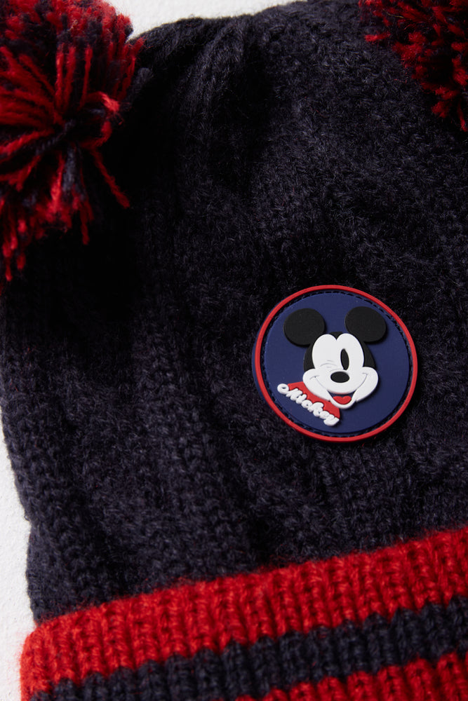 Mickey Mouse Beanie & Mittens Set Navy (3)