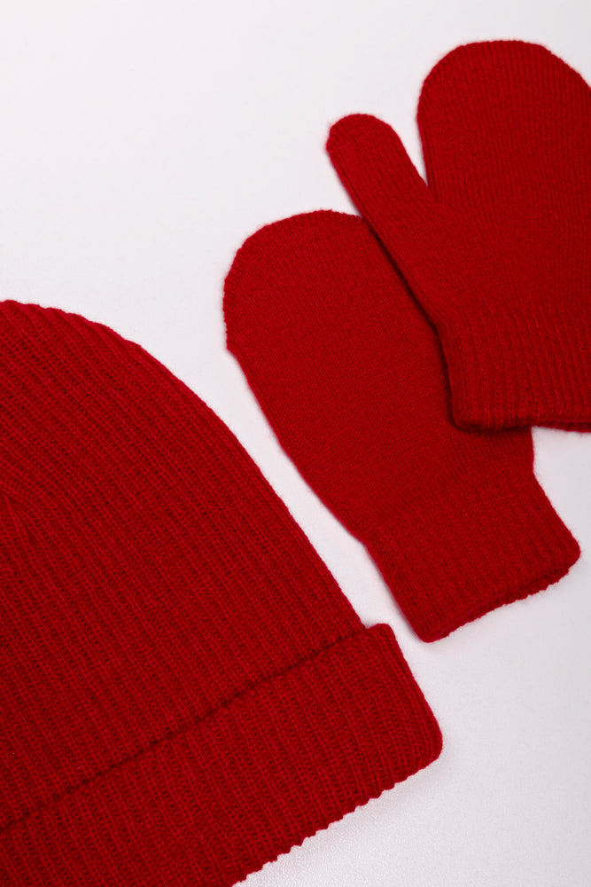 2 Piece Hat Set Red