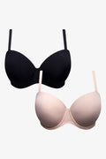 2 Pack Multiway Bras Black And Natural