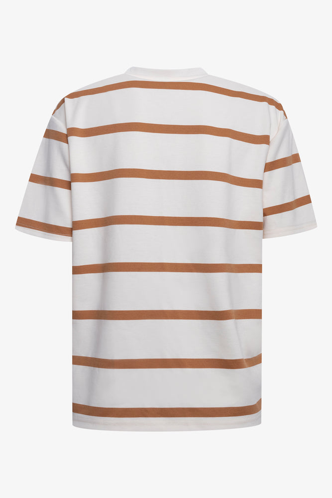 Stripe Short Sleeve Oversized T-Shirt White