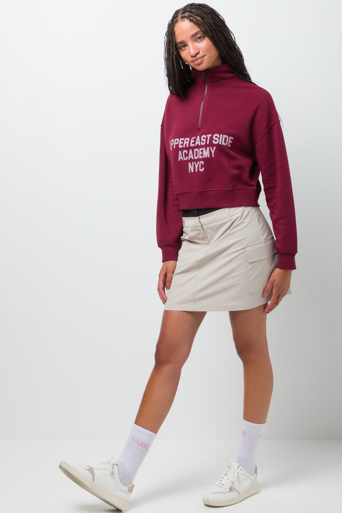 Quater Zip Top Burgundy