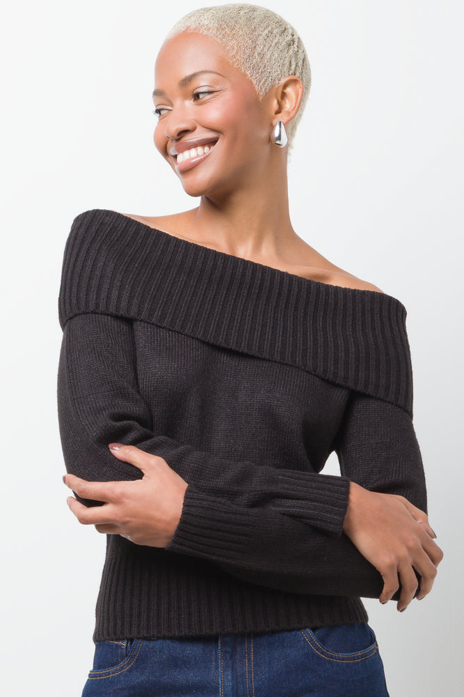 Off The Shoulder Jersey Black