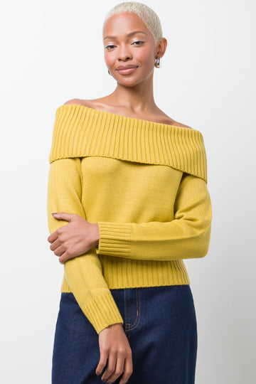 Off The Shoulder Jersey Yellow