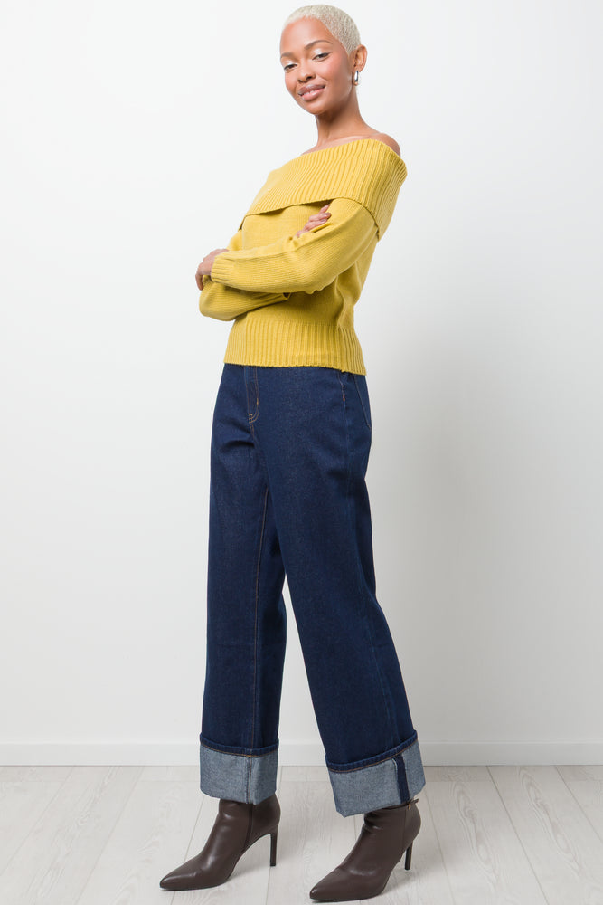 Off The Shoulder Jersey Yellow