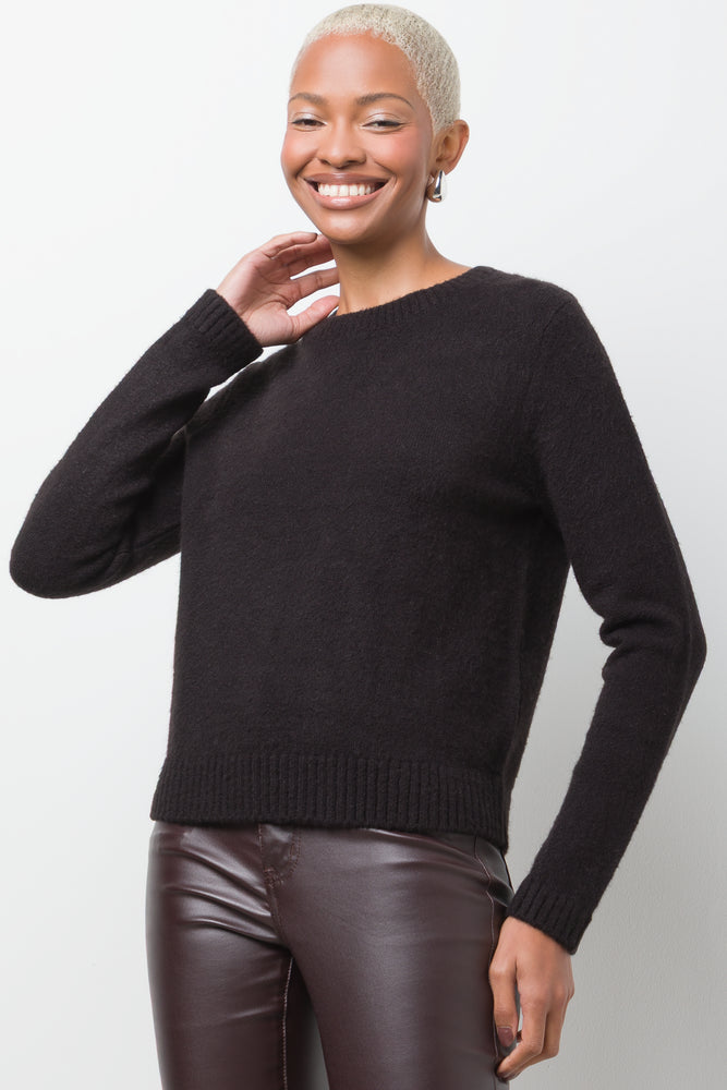 Rib Crew Neck Jersey Black