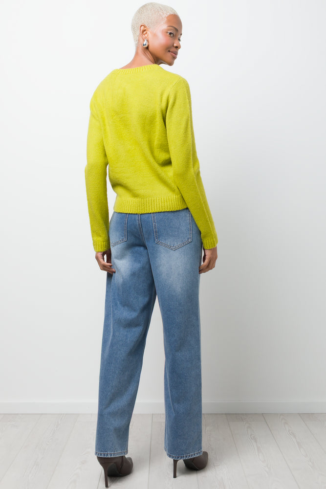 Rib Crew Neck Jersey Yellow (2)