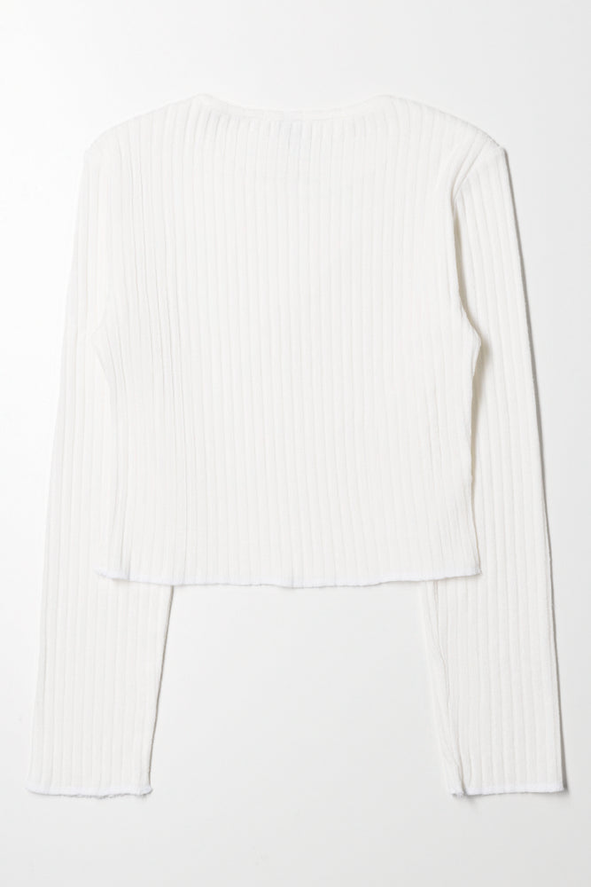 Crew Neck Rib Top Cream (2)