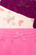 3 Pack Track Pants Burgundy, Natural And Pink (1)