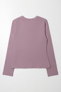 Long Sleeve Crew Neck T-Shirt Purple (2)