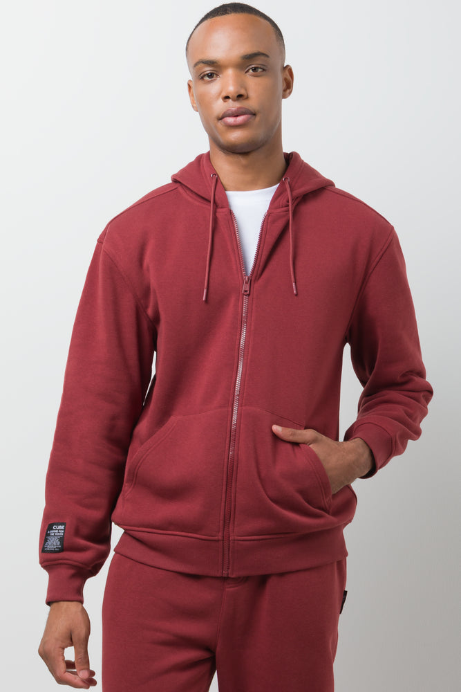 Hooded Zip Through Tracktop Rust