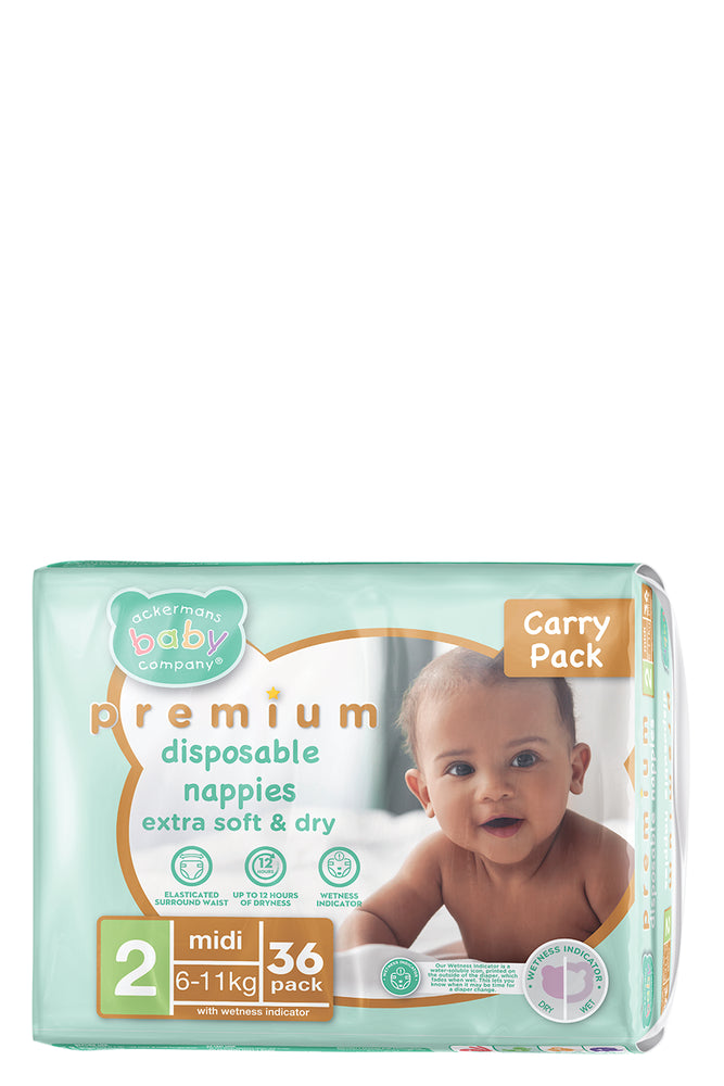 ABC Premium Midi Nappies 36'S | | Ackermans