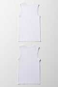 2 Pack Sleeveless Vests White (2)