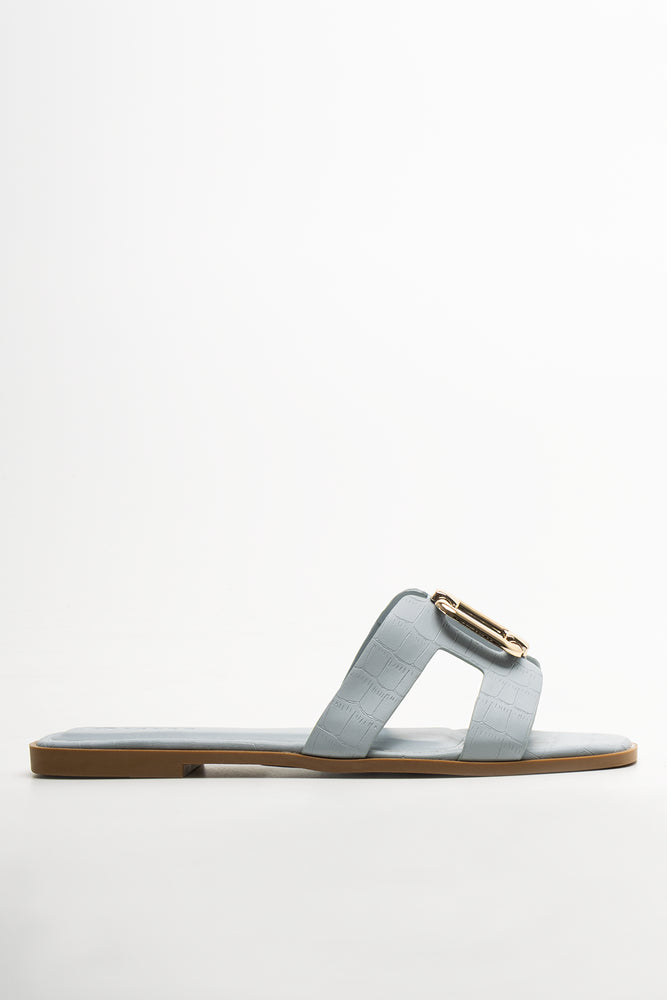 Cut Out Mule Sandals Blue (1)