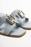 Cut Out Mule Sandals Blue (2)