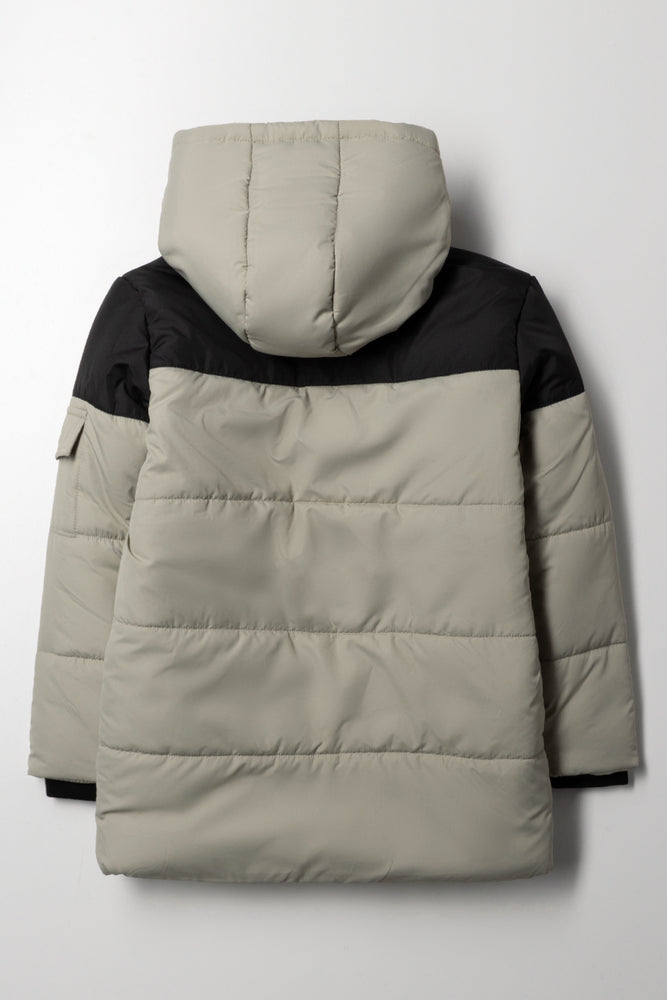 Hooded Puffer Parka Jacket Green (3)