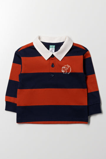 Long Sleeve Golfer Red And Navy