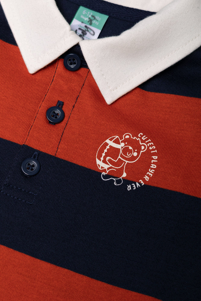 Long Sleeve Golfer Red And Navy (1)