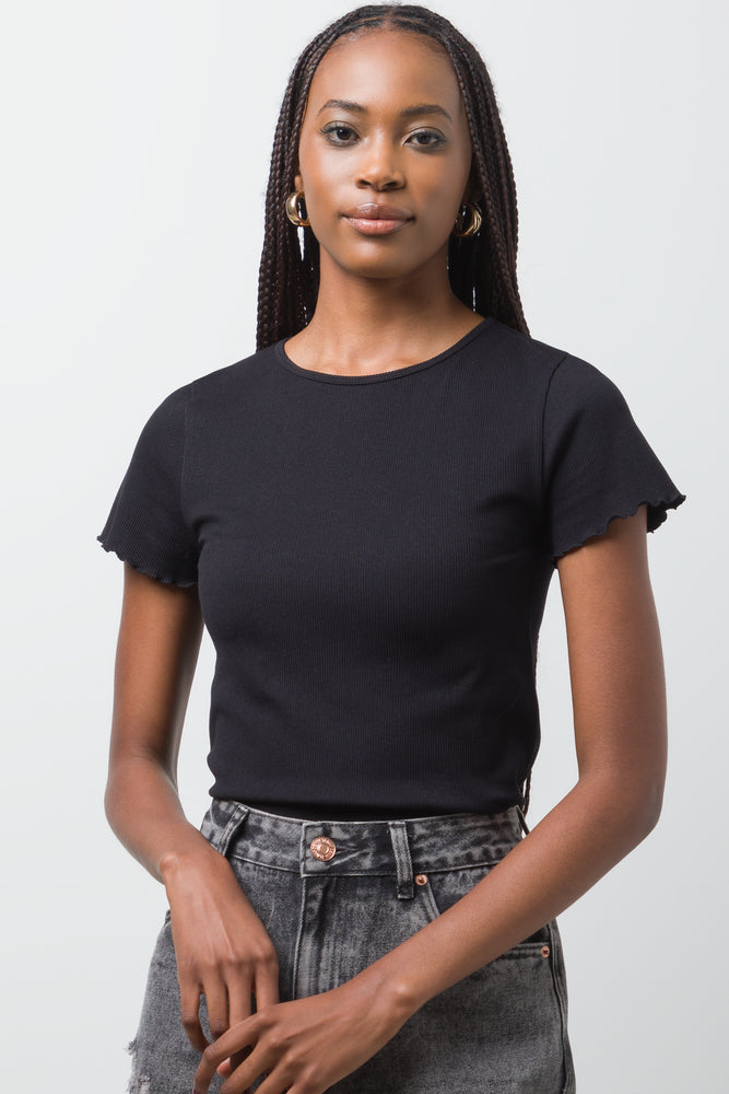 Crew Neck Short Sleeve T-Shirt Black