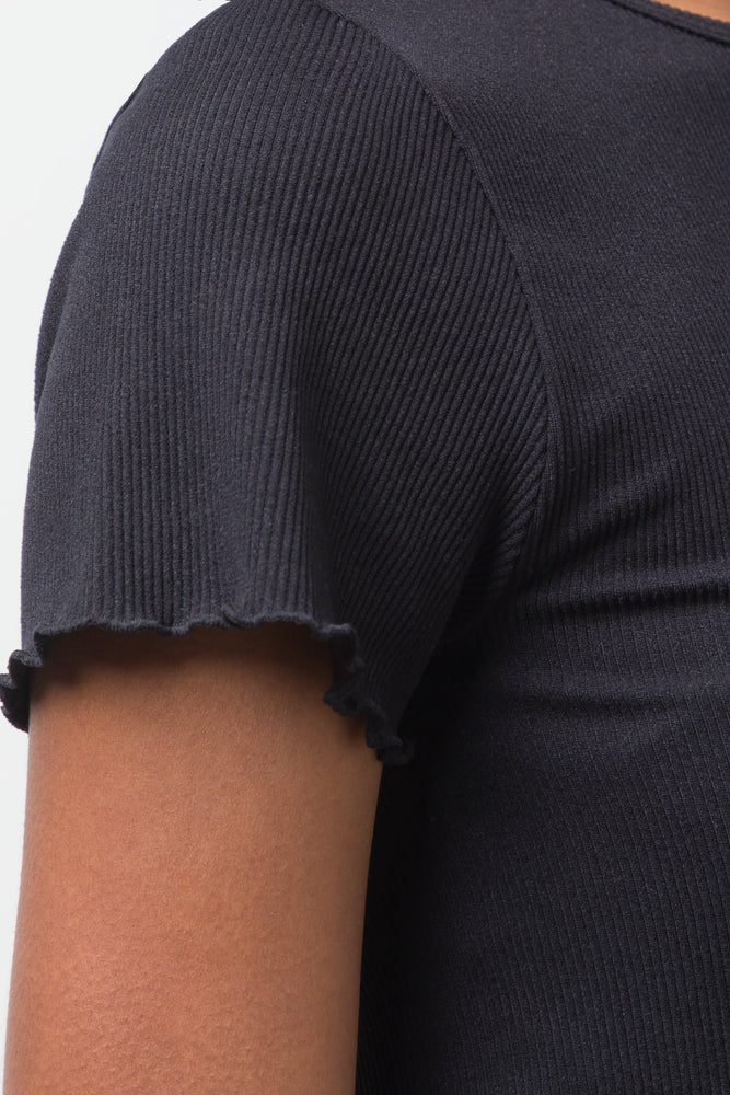 Crew Neck Short Sleeve T-Shirt Black (3)