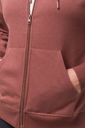 Hooded Fleece Zip Through Tracktop Brown (3)
