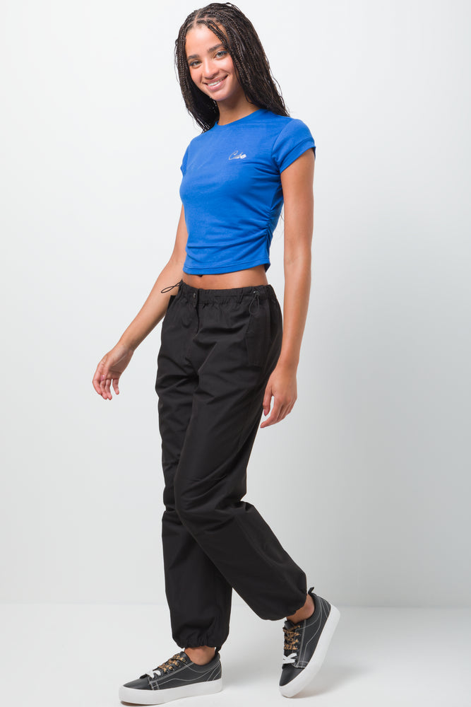 T-Shirt With Side Rouching Blue