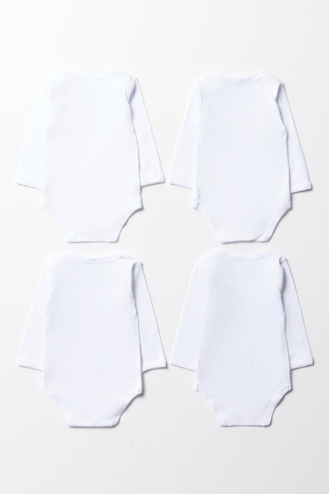 4 Pack Long Sleeve Bodyvests White (2)