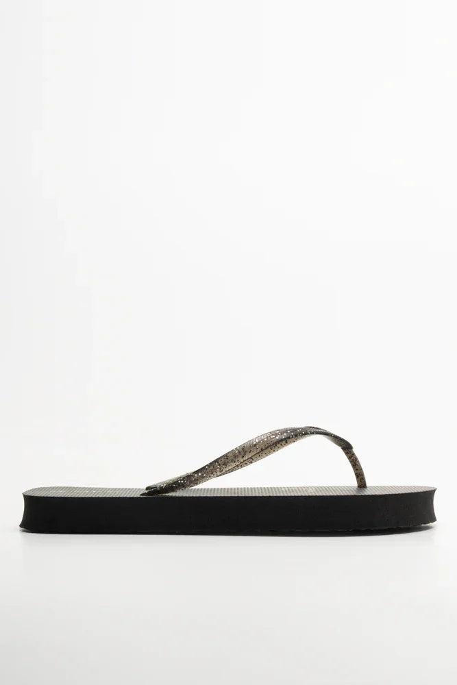 Glitter Flip Flop Black
