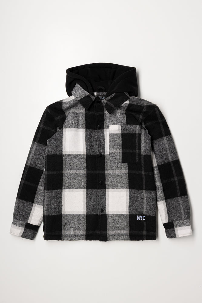 Check Shacket Black And White