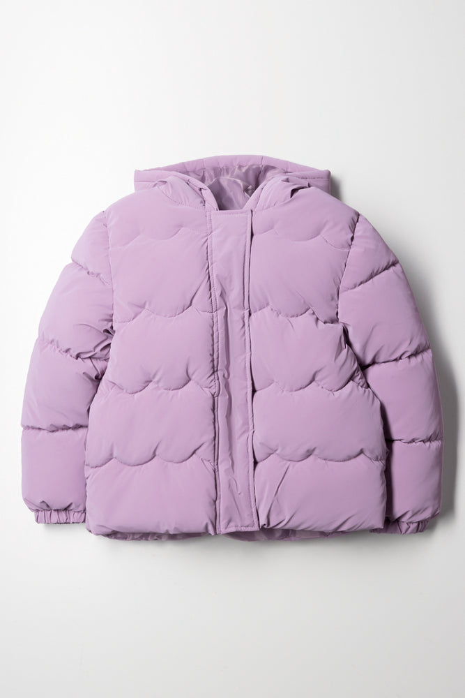 Quilted Hooded Jacket Pink