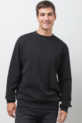 Crew Neck Tracktop Black