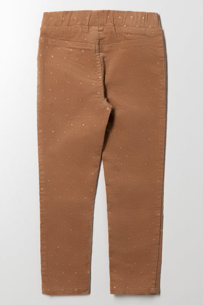 Glitter Corduroy Jeggings Natural (2)
