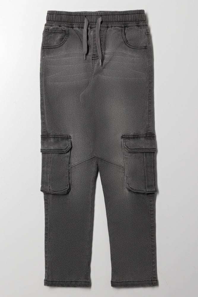 Slim Cargo Denim Grey