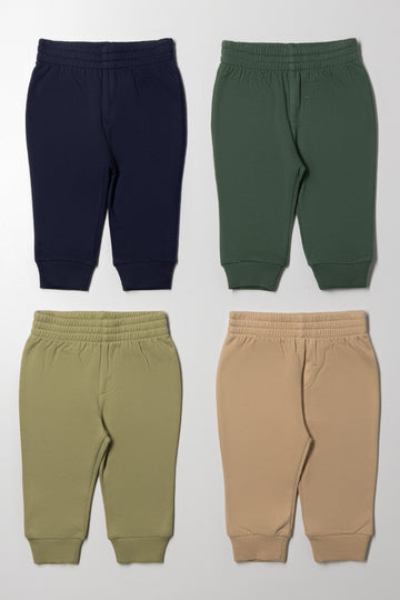 4 Pack Trackpants Navy, Natural And Green