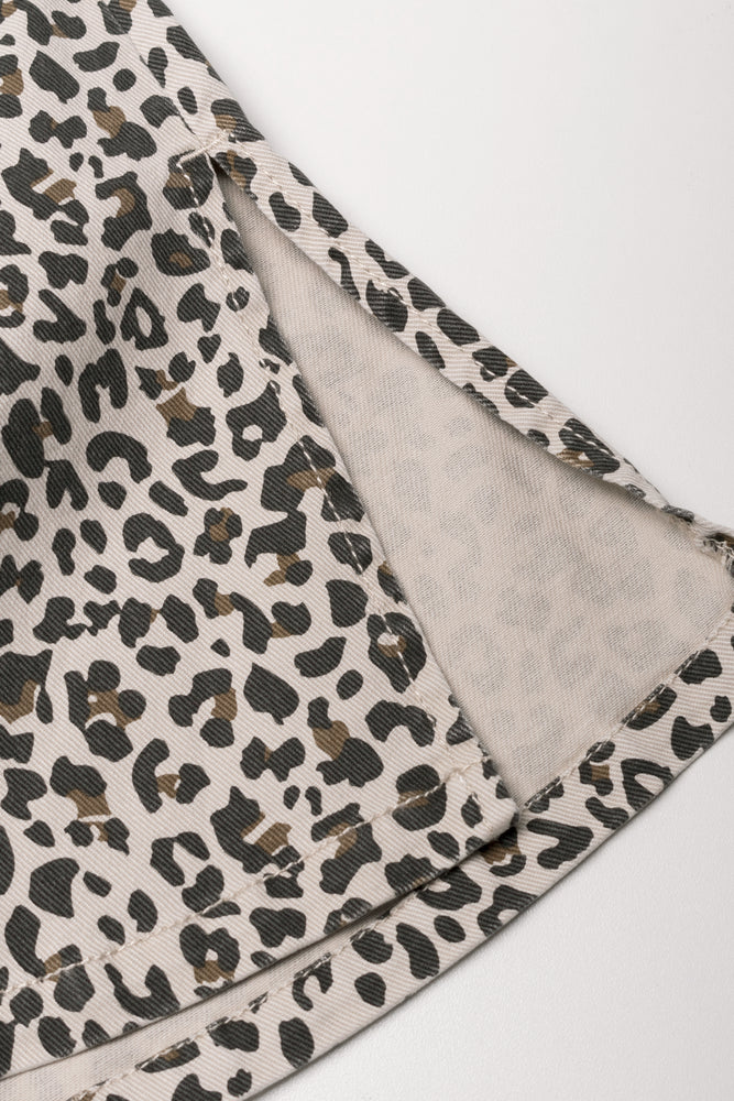 Leopard Flare Leg Denim Jeans Multi (1)